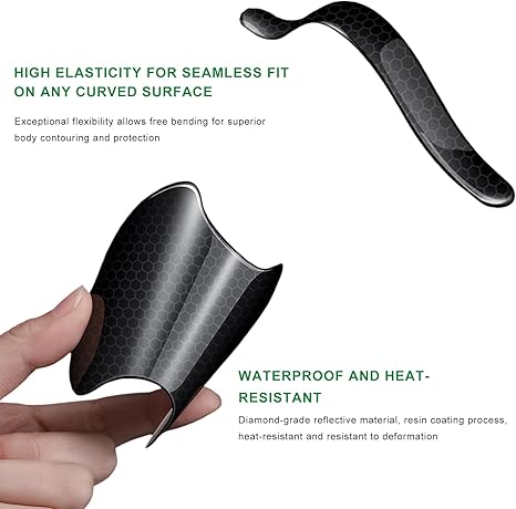 8 PCS Car Door Handle Bowl Sticker, Reflective Door Cup Paint Guard Anti-Scratch Handle Strip, Self-Adhesive Handles Collision Protective Cover Exterior Decor for Vehicle Doors