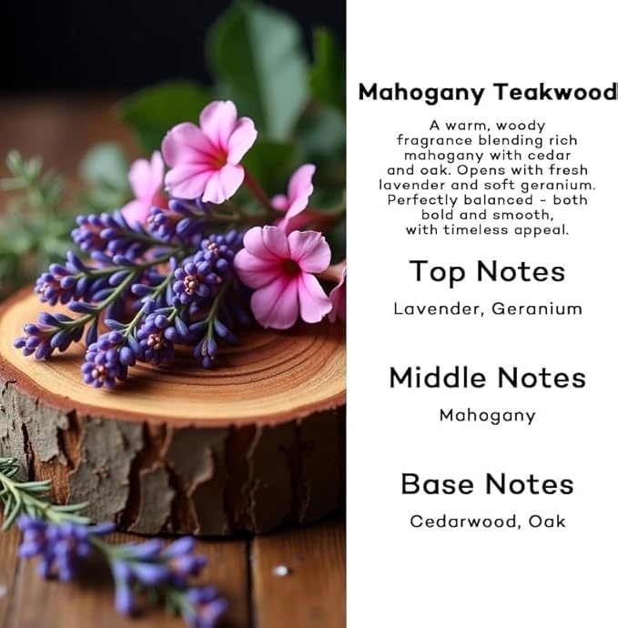 Classy Car Air Freshener Hanging 2 Pack, Mahogany Teakwood Essential Oil Diffuser, Cute Glass Bottle, Long-Lasting Fragrance Car Accessories for Women & Men, Made in USA