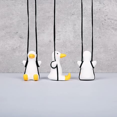 YGMONER Cute Swinging Duck Car Rear View Mirror Hanging Accessories Funny Car Interior Decor Gifts for Women Men (Duck)