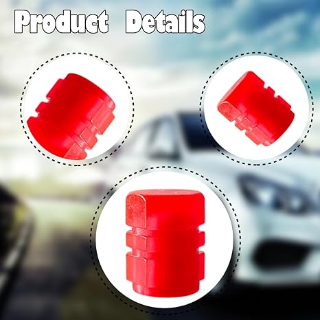 Glow in The Dark Tire Valve Stem Caps, 5 Pack Luminous Tire Valve Stem Caps, Fluorescent Car Tire Pressure Caps, Universal for Cars, Trucks, SUVs, Motorcycles, Bikes (Pink)