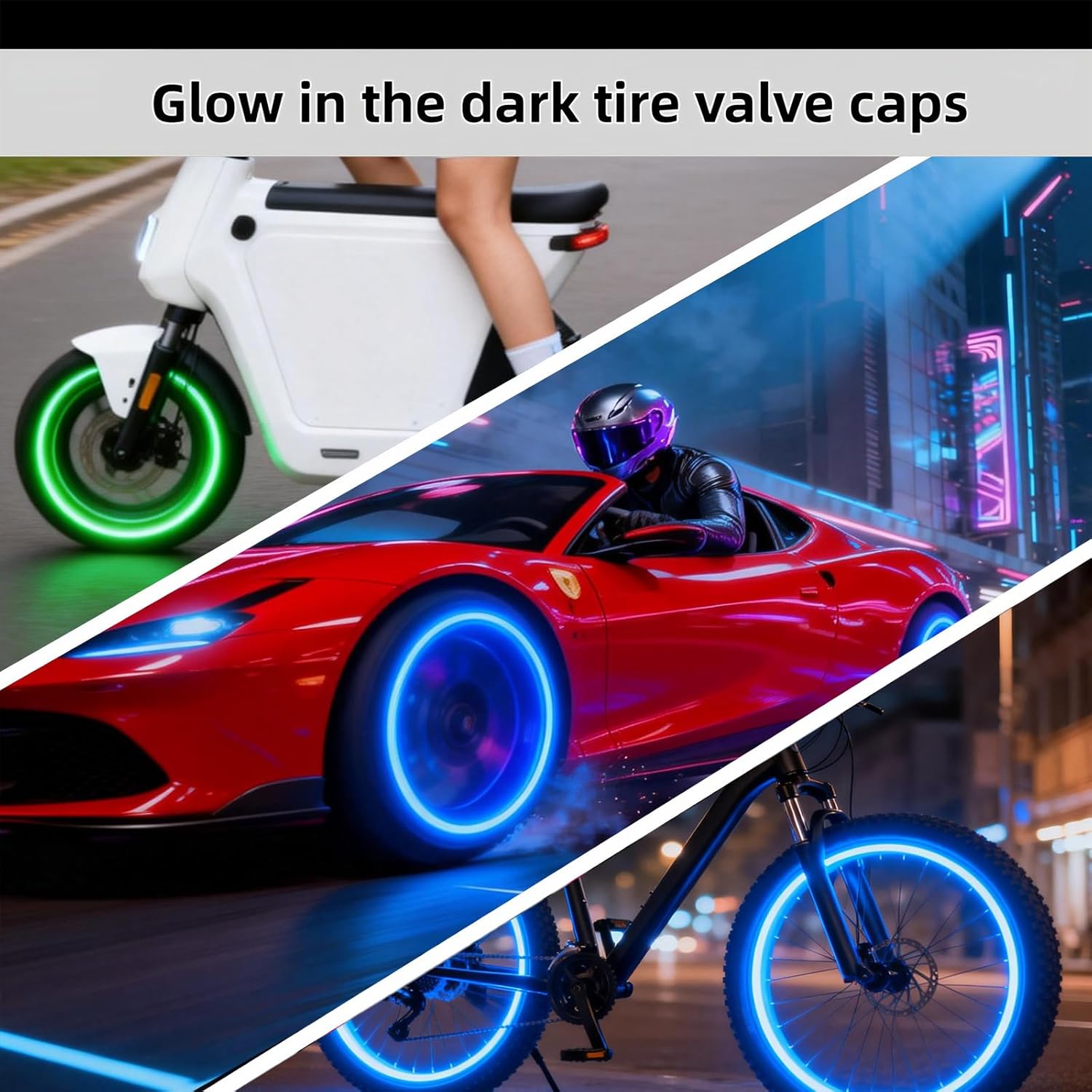 20 Pcs Glow in The Dark Tire Valve Caps Fluorescent Tire Valve Stem Caps, Cool Car Present for Universal Decoration Accessories for Car SUV Bicycle Motorcycles Trucks (Orange)